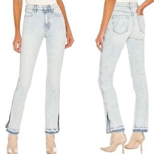 MOTHER Superior High Waisted Rascal Slice Undone Hem Jeans In Wash Finale SZ 31
